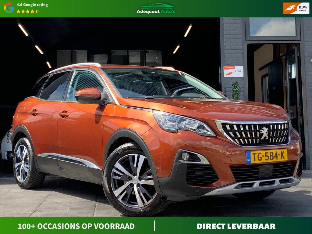 Peugeot 3008 1.2 PureTech Allure|Panorama|Trekhaak|NW Riem, Auto's, Peugeot, Gebruikt, 1199 cc, Parkeersensor, Leder en Stof