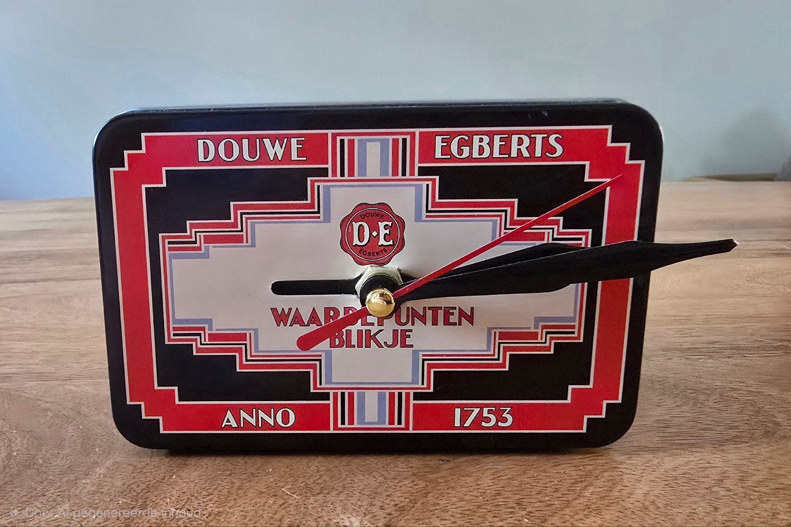 Blik Douwe Egberts , "Terugblik op de tijd", Ophalen of Verzenden, Gebruikt, Koffie, Douwe Egberts
