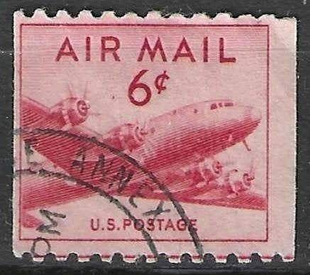 USA 1947/1949 - Yvert 35aPA - Douglas DC-4 - 6 c. (ST), Verzenden, Gestempeld, Noord-Amerika