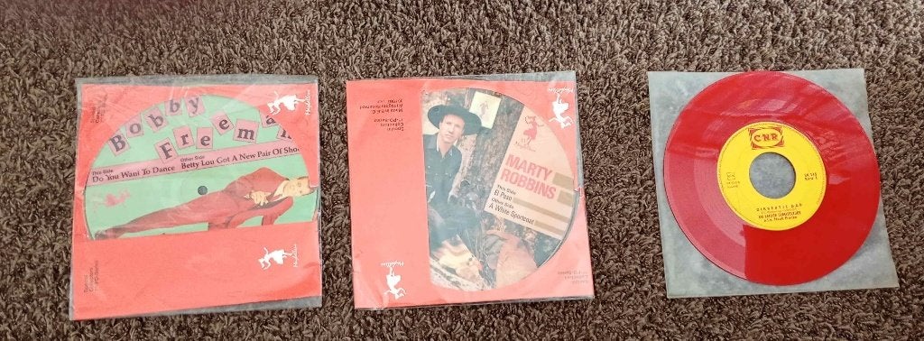 Picture Disc en Rood Vinyl Singles - hoeft niet in 1 koop, Cd's en Dvd's, Vinyl Singles, Ophalen of Verzenden, Gebruikt, Pop