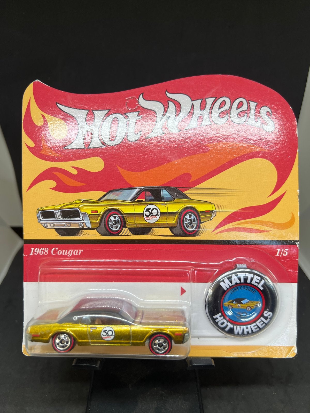 Hot Wheels 1968 Cougar 50th Anniversary Goud, Ophalen of Verzenden, Zo goed als nieuw