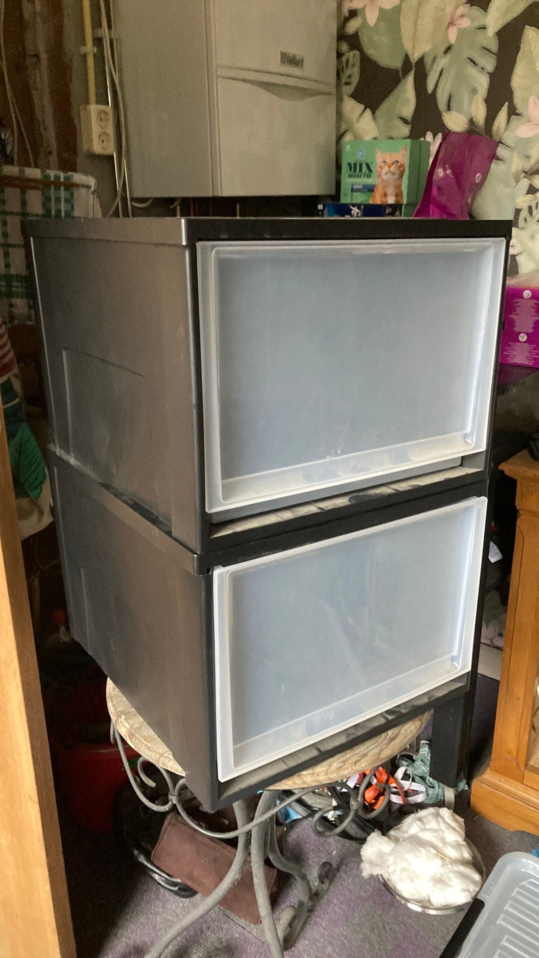 2 x Kunststof opbergbakken, Ophalen, Gebruikt, Kunststof