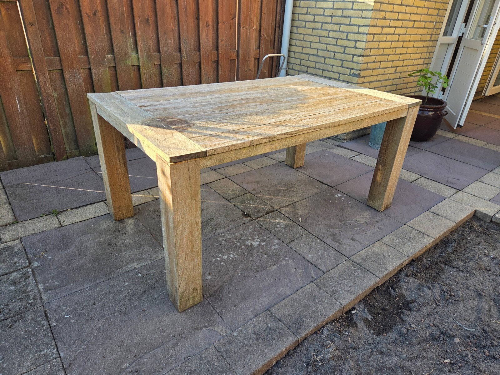 Robuuste Teakhouten Tuintafel - Gebruikt, Ophalen, Gebruikt, Rechthoekig, Teakhout