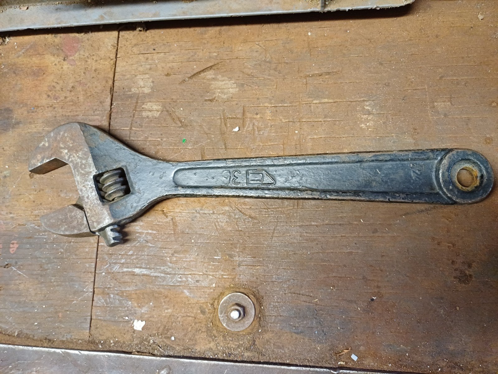 oerdegelijk oude verstelbare moersleutel - 35 mm, Doe-het-zelf en Verbouw, Gereedschap | Handgereedschap, Ophalen of Verzenden
