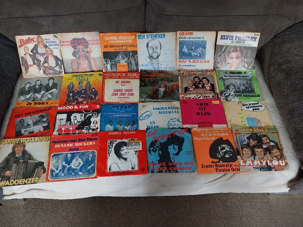 Partij vinyl singles, Ophalen of Verzenden, Gebruikt, 7 inch, Levenslied of Smartlap