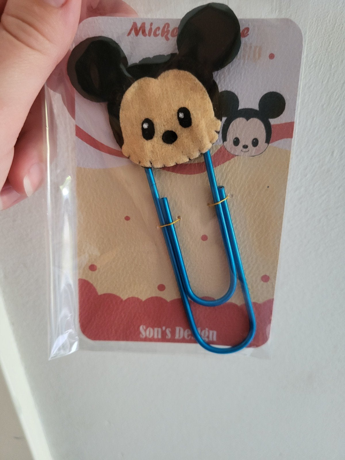 Nieuwe disney handgemaakte mickey reuze paperclip, Ophalen of Verzenden, Mickey Mouse, Nieuw, Beeldje of Figuurtje
