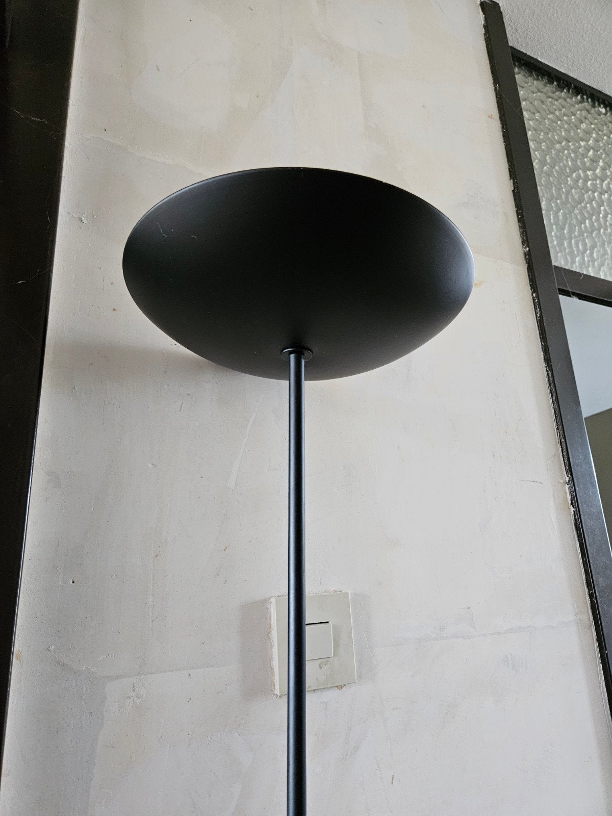 Zwarte vloerlamp met dimmer (excl. lamp), Huis en Inrichting, Lampen | Vloerlampen, Ophalen, Gebruikt, Overige fittingen, Metaal