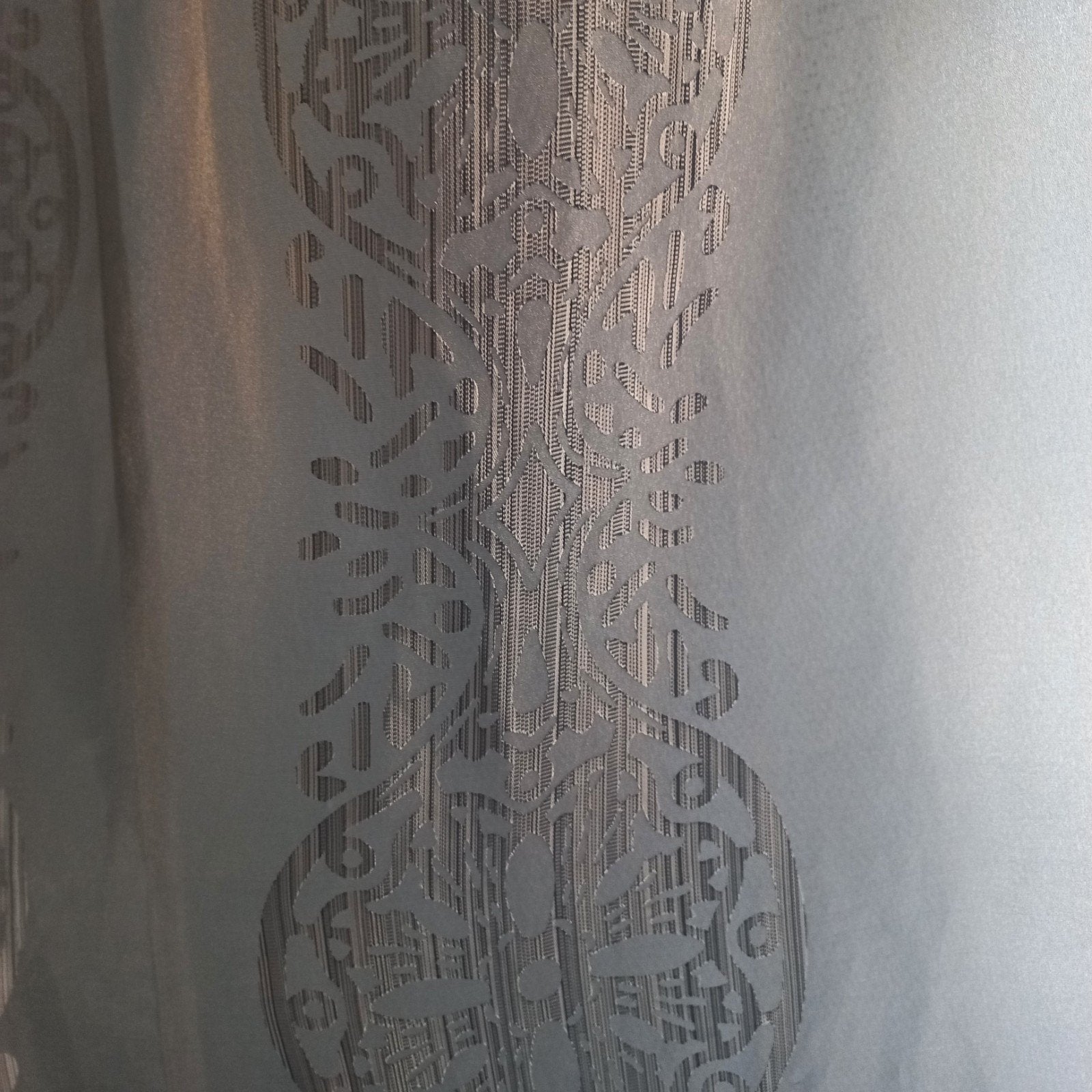 Mooie vitrage met patroon, 400x250 cm, Ophalen of Verzenden, Gebruikt, Inbetween gordijn, Lichtdoorlatend