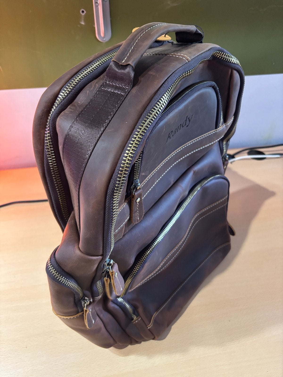 Leren rugtas, 25 tot 40 cm, Nieuw, Ophalen of Verzenden, Overige merken