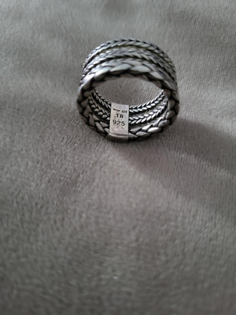 Zilveren ring buddha to buddha 925, 18 tot 19, Ophalen of Verzenden, Zo goed als nieuw, Dame of Heer