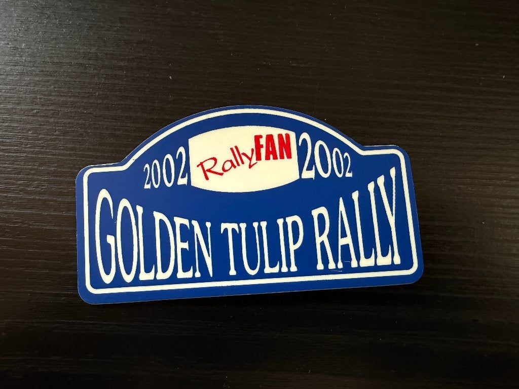 rallyschildje Golden Tulip Rally 2002, Ophalen of Verzenden, Nieuw, Auto's