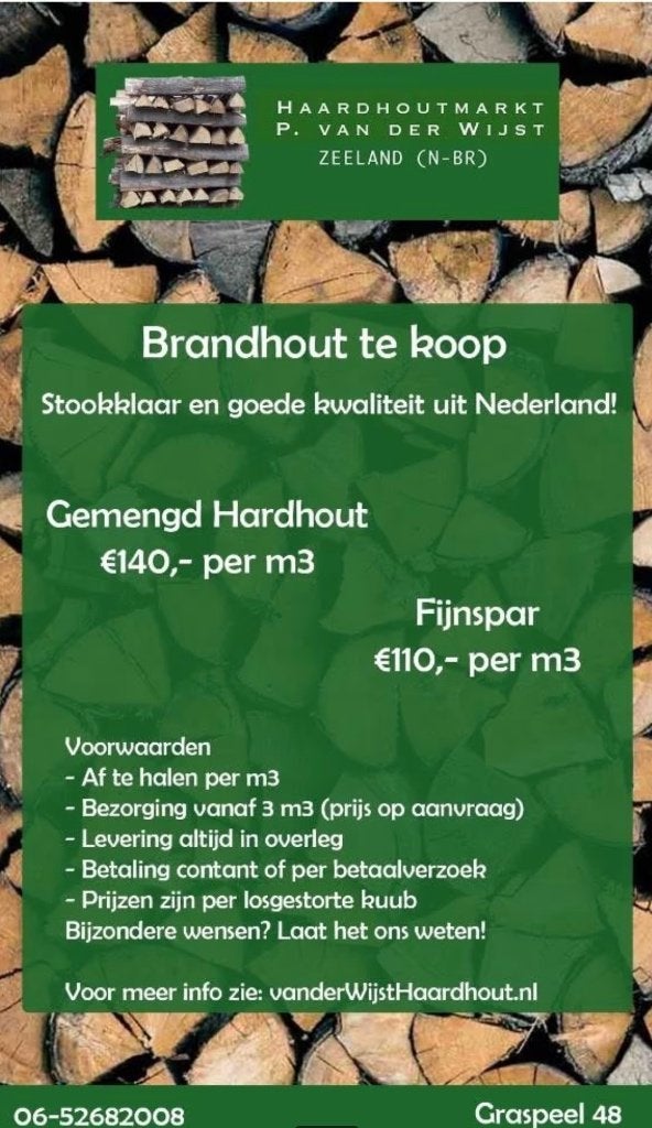 Foto 2 van Openhaardhout kachelhout stookhout droog,  v/d Wijst Zeeland