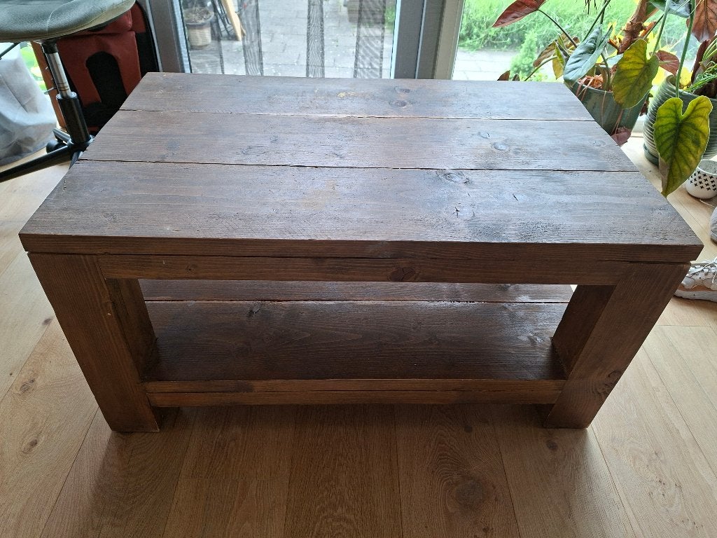 Salontafel, houten tafel, steigerhouten tafel, Huis en Inrichting, Tafels | Salontafels, Ophalen, Gebruikt, 100 tot 150 cm, 50 tot 100 cm