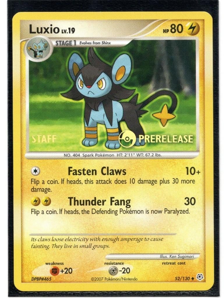 Pokemon diamond pearl luxio staff state championships, Ophalen of Verzenden, Zo goed als nieuw, Losse kaart