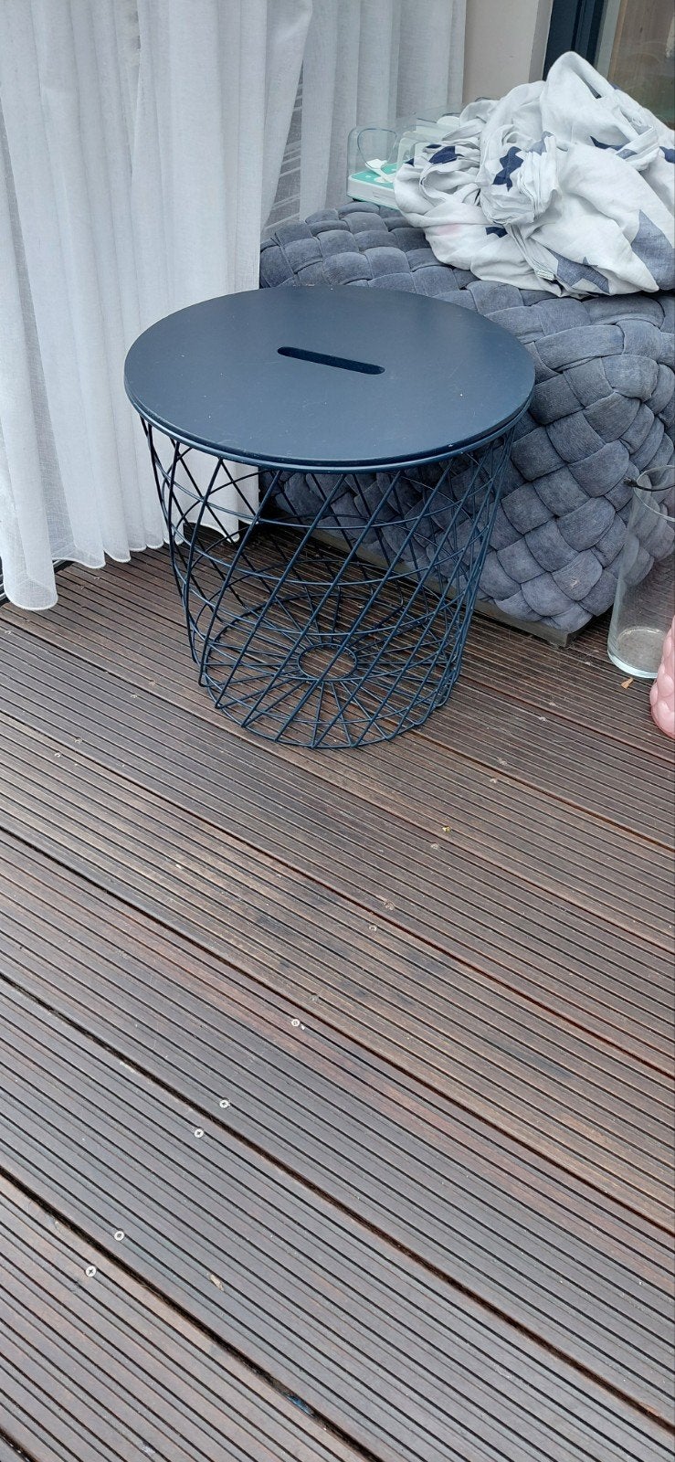 IKEA KVISTBRO draadmand met deksel, Huis en Inrichting, Ophalen, Gebruikt, Blauw, Metaal