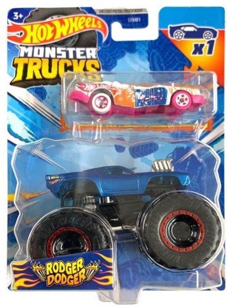 Hotwheels: Monster Trucks: Rodger Dodger + Auto, Kinderen en Baby's, ., Nieuw, Ophalen of Verzenden, .