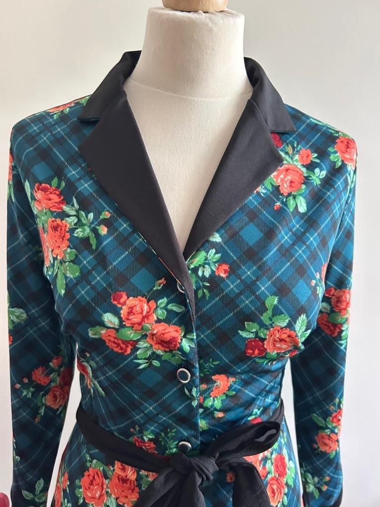 King Louie maat XL blauwe retro blouse jurk polo 3323, Blauw, Maat 46/48 (XL) of groter, Ophalen of Verzenden, Zo goed als nieuw