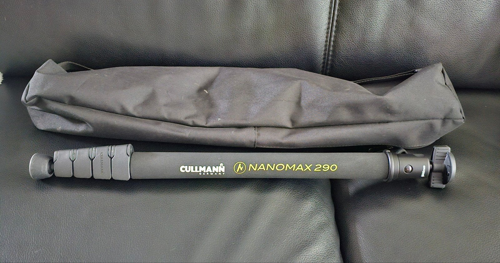 cullmann nanomax 290 eenpoot statief in hoes., Cullmann, Inklapbaar, Zo goed als nieuw, 125 tot 150 cm
