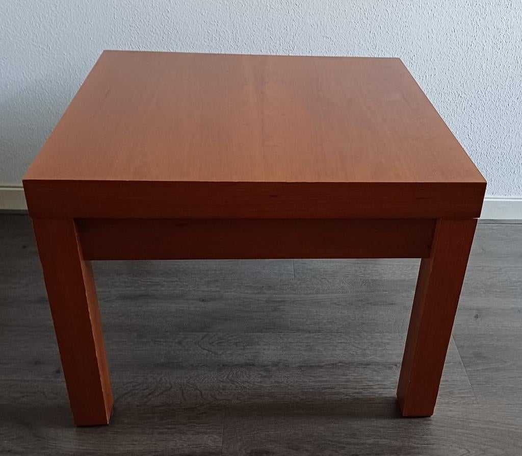 Kersen Houten Bijzettafel 55x55x40 cm, Huis en Inrichting, Tafels | Salontafels, Minder dan 50 cm, Rechthoekig, Ophalen