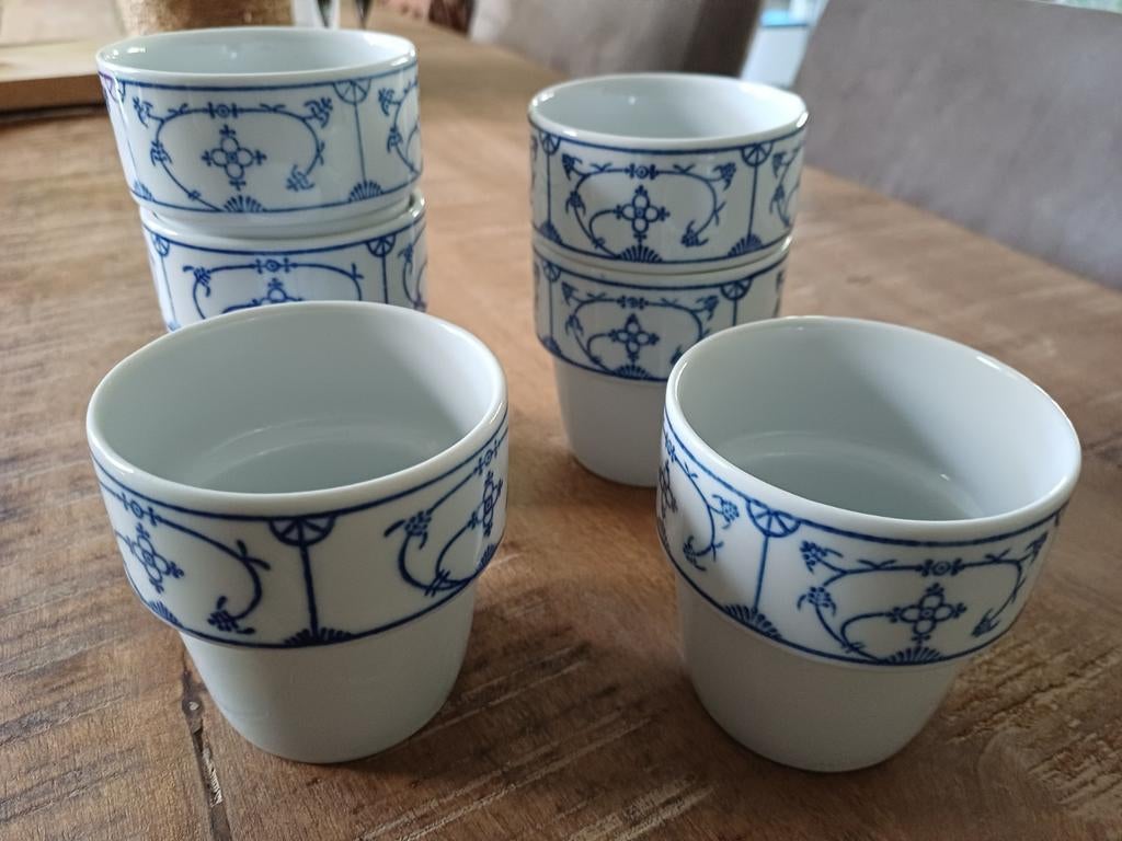 Saksisch blauw melkbekers, Huis en Inrichting, Keuken | Servies, Ophalen of Verzenden, Glas, Overige stijlen