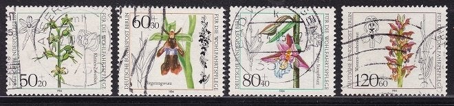 3636 - Berlijn michel 724/727 gestempeld , Orchideeën, Verzenden, BRD, Gestempeld