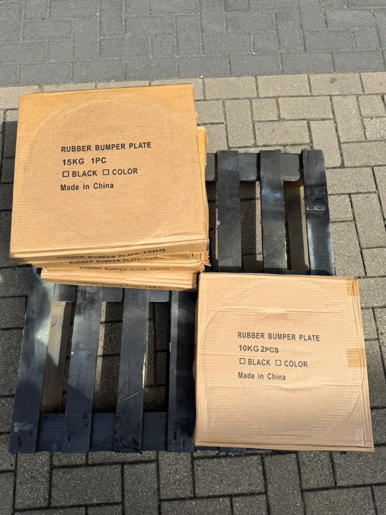 Bumper Plates Gewichten Schijven Halter Fitness, Sport en Fitness, Fitnessmaterialen, Ophalen, Zo goed als nieuw