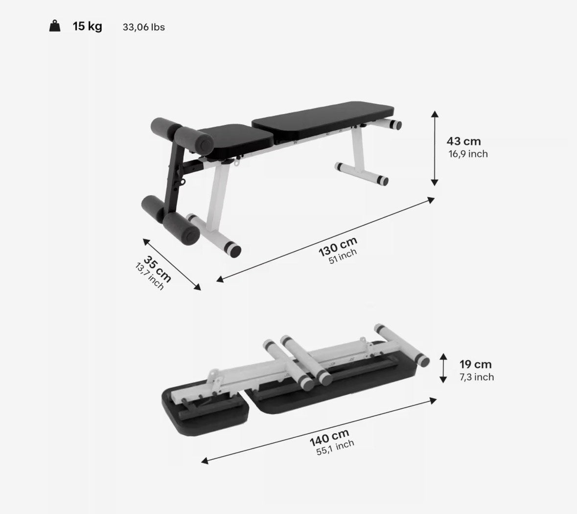 Verstelbare fitnessbank en Domyos halterset 40kg, Ophalen, Zo goed als nieuw, Armen, Fitnessbank