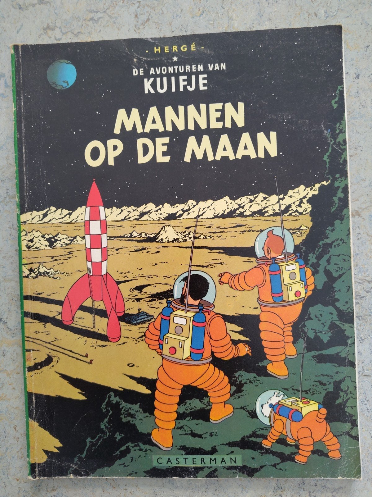 Kuifje - Mannen op de Maan (Hergé, Casterman 1954), Boeken, Stripboeken, Eén stripboek, Ophalen of Verzenden, Gelezen, Hergé