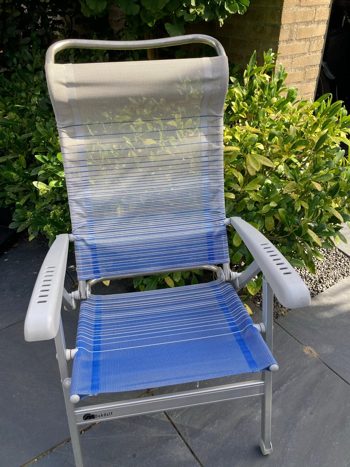 2  Verstelbare Tuinstoelen  - Dukdalf, Tuin en Terras, Ophalen, Zo goed als nieuw, Aluminium, Inklapbaar
