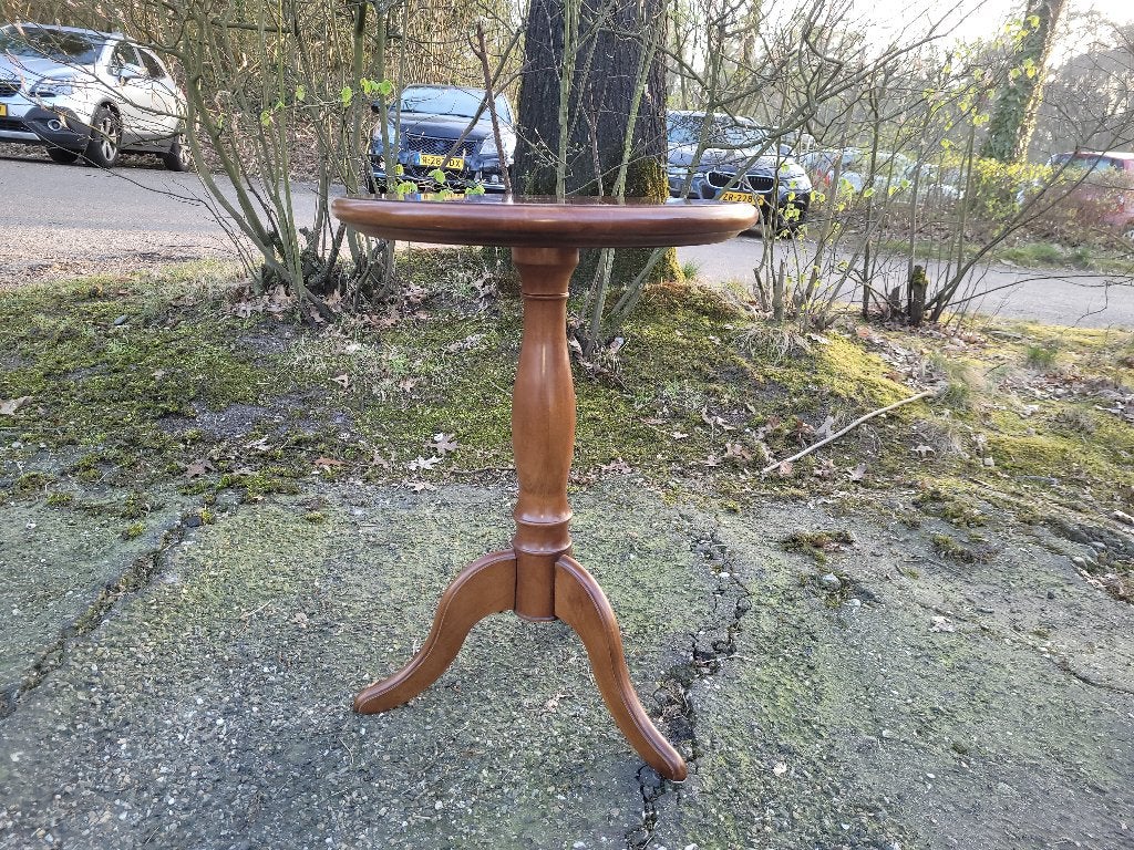 antiek massief mahonie hout bijzet tafeltje plantentafel, Ophalen
