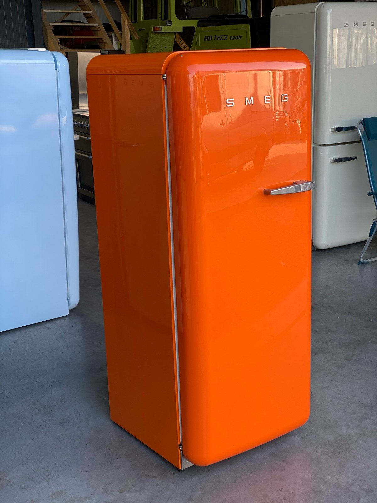 SMEG Koelkast Oranje - Retro Design, Zonder Vriesvak, 150 tot 200 liter, Bella, Ophalen of Verzenden, 140 tot 160 cm