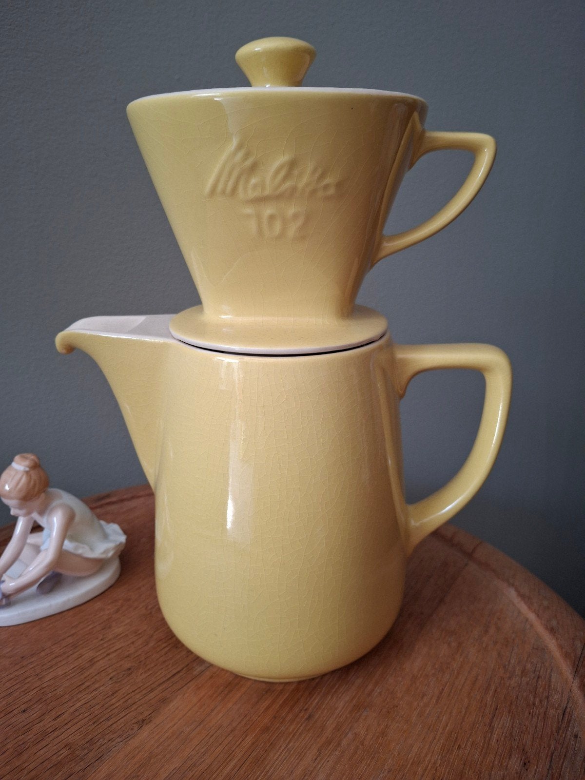 Vintage Melitta Koffiepot en Filter 102 - Pastel Geel, Antiek en Kunst, Ophalen of Verzenden