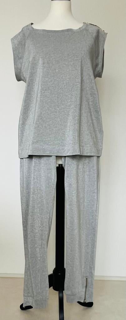 Twinset T.S.J. 2-delig pak grijs met zilver maat L, Kleding | Dames, Jasjes, Kostuums en Pakken, Kostuum of Pak, Maat 42/44 (L)