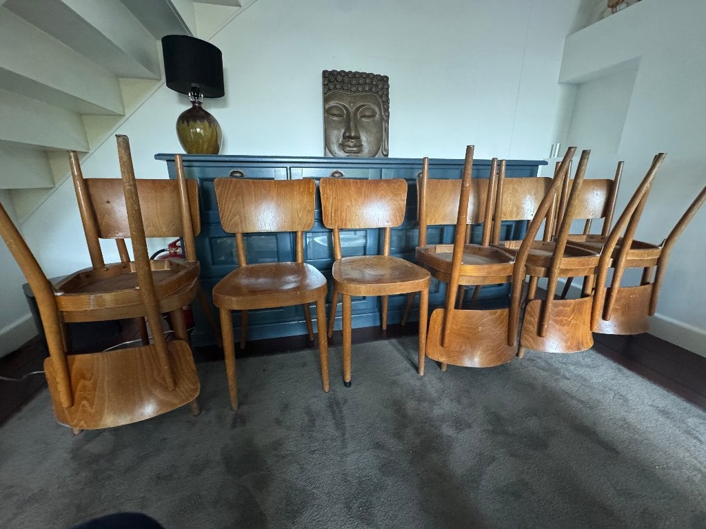 10x Vintage Thonet Ligna stoelen –  originele set