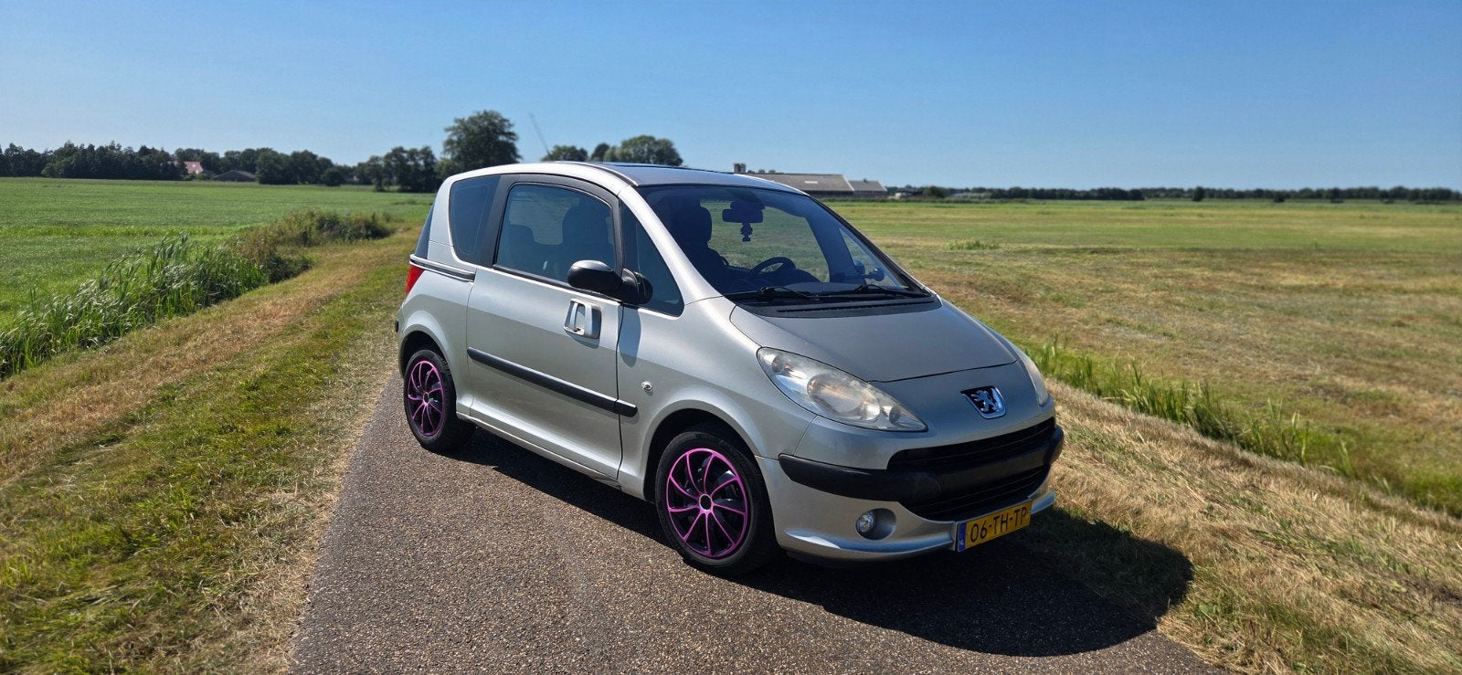 Peugeot 1007 1.4 2006 Grijs, Auto's, Stof, 1360 cc, 4 cilinders, 4 stoelen