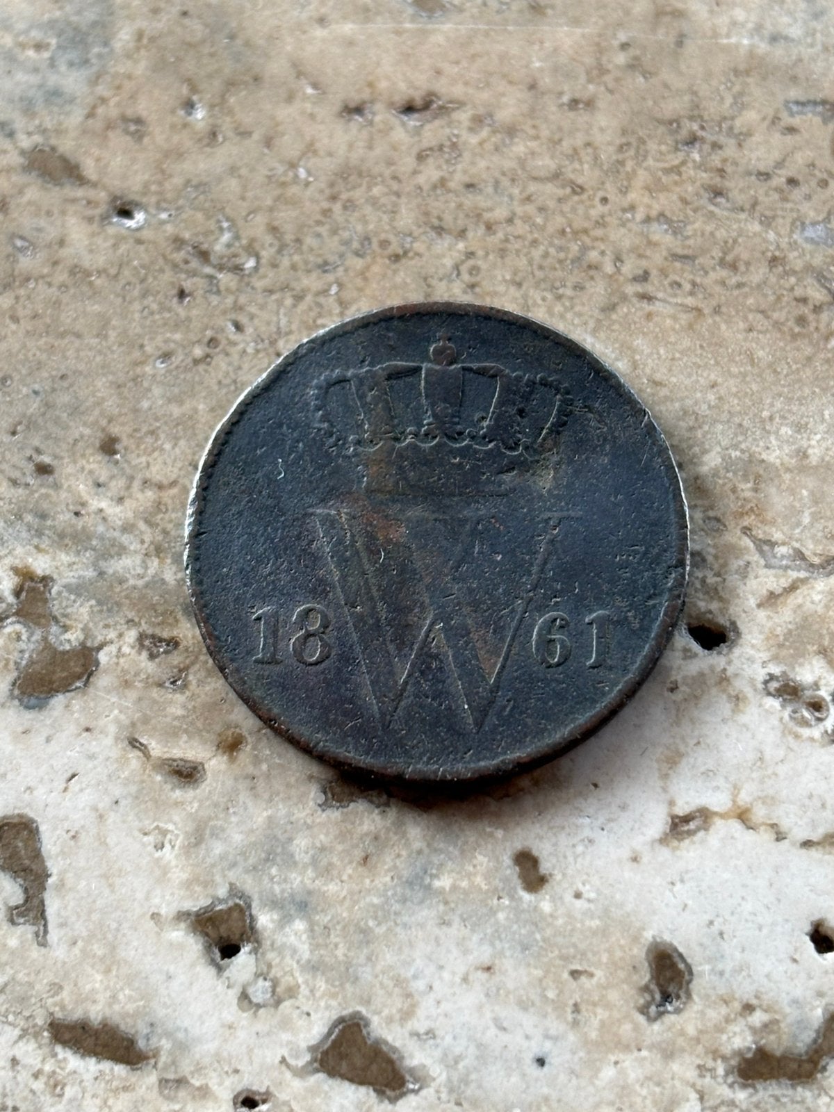 1 cent 1861 Willem III, Ophalen of Verzenden, Koning Willem III, 1 cent, Losse munt