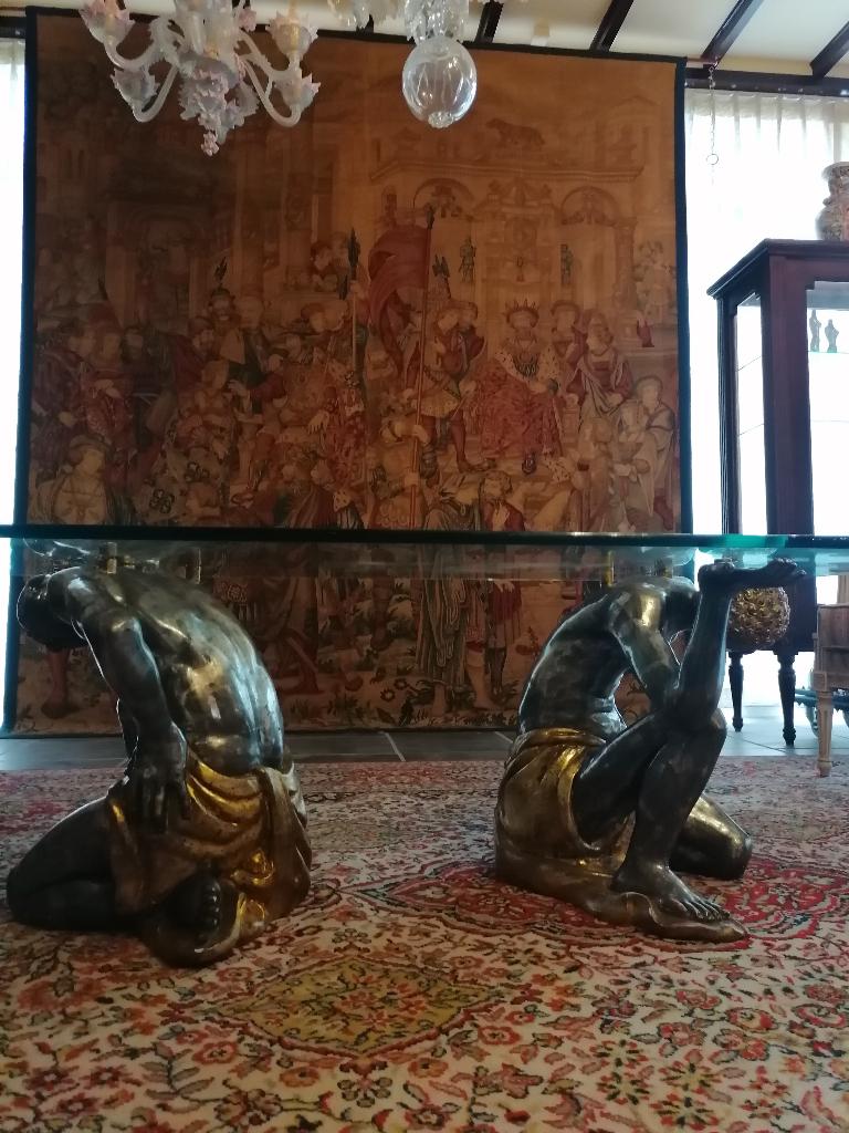 oude Venetiaanse hout polychrome beelden tafel, Ophalen
