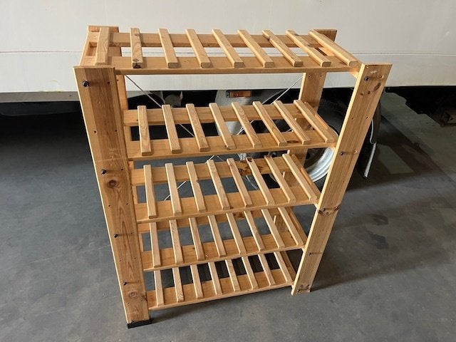houten schappen stellingkast te koop, Ophalen, Gebruikt
