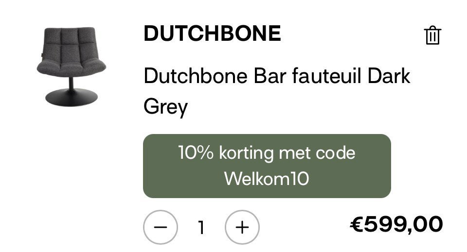 Dutchbone Bar fauteuils - Donkergrijs, Huis en Inrichting, Stoelen, Ophalen, ., Zo goed als nieuw, .