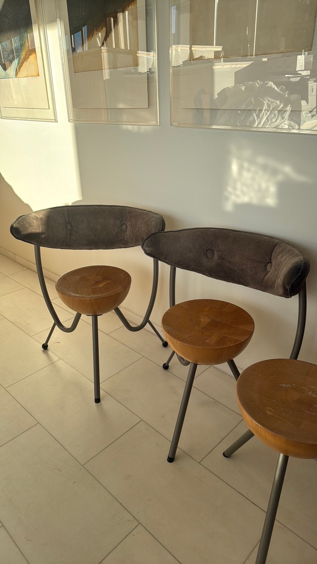 Design stoelen - Rob eckhardt stoelen diverse, Ophalen, Zo goed als nieuw, Blauw, Hout