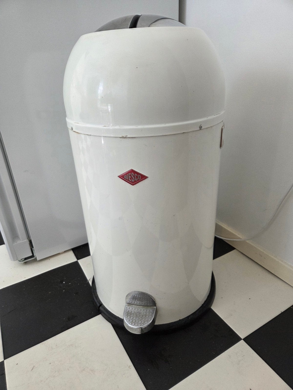 Wesco Pedaalemmer Wit - Retro Design, Ophalen, 50 – 75, Gebruikt, Met pedaal
