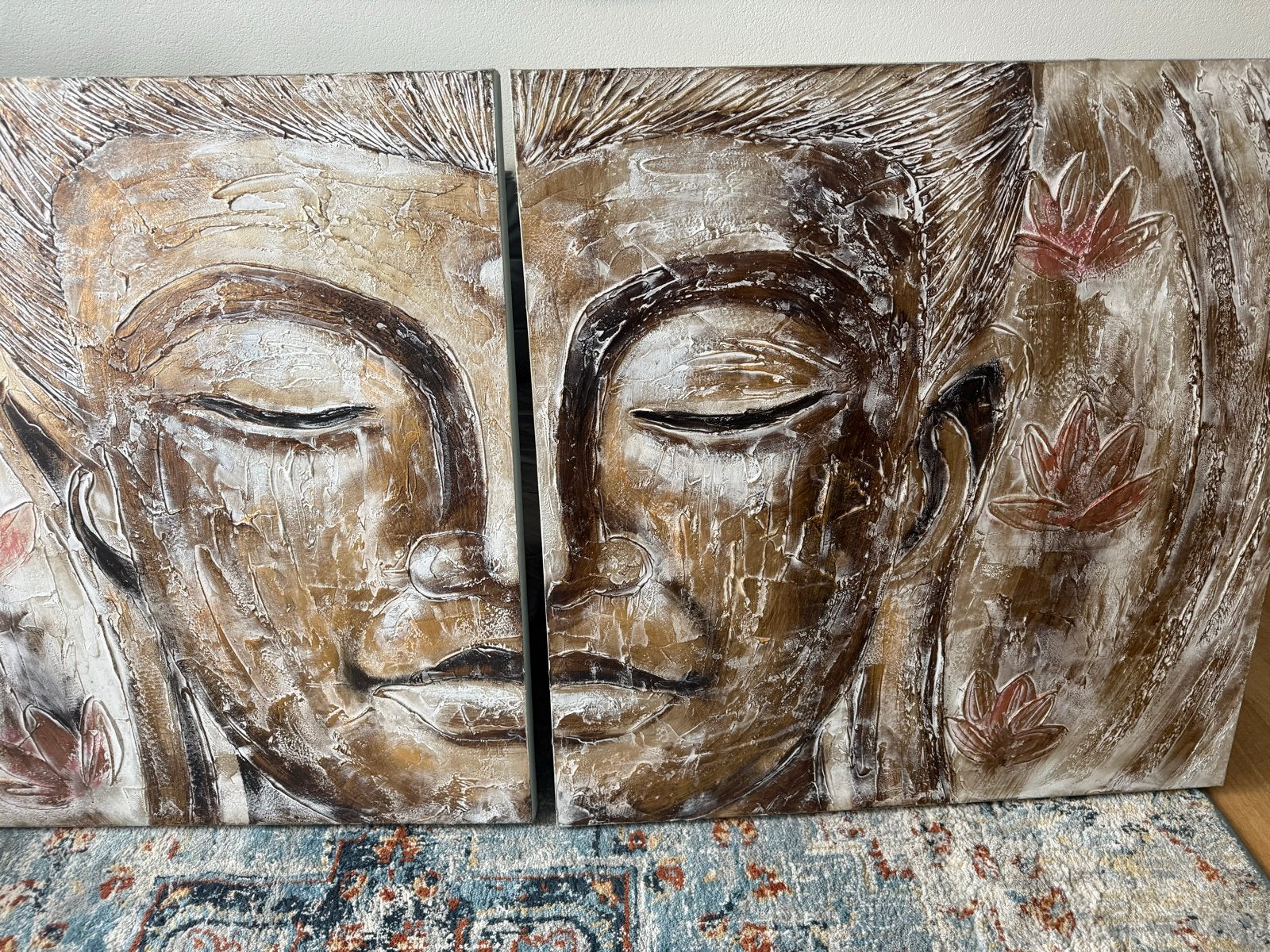 Boeddha Schilderij - een echte kunstwerk, 50 tot 75 cm, Ophalen of Verzenden, Zo goed als nieuw, Schilderij