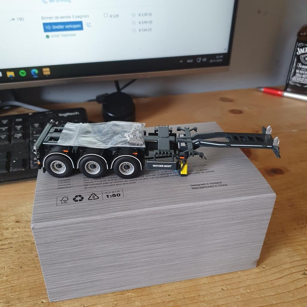 Wsi losse container trailer van der most voor 30 euro, Hobby en Vrije tijd, Ophalen of Verzenden, Nieuw, Bus of Vrachtwagen, Wsi
