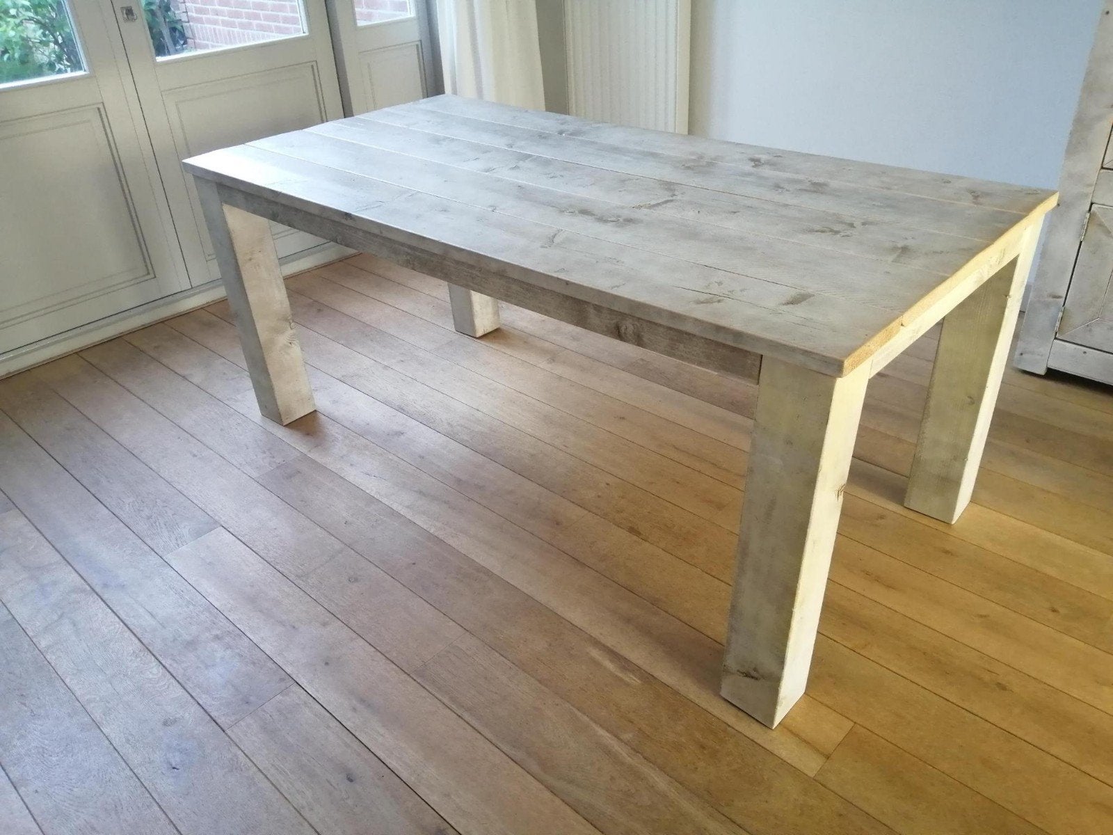 Mooie steigerhouten tafel 180x90, Ophalen, Overige materialen, 50 tot 100 cm, Zo goed als nieuw