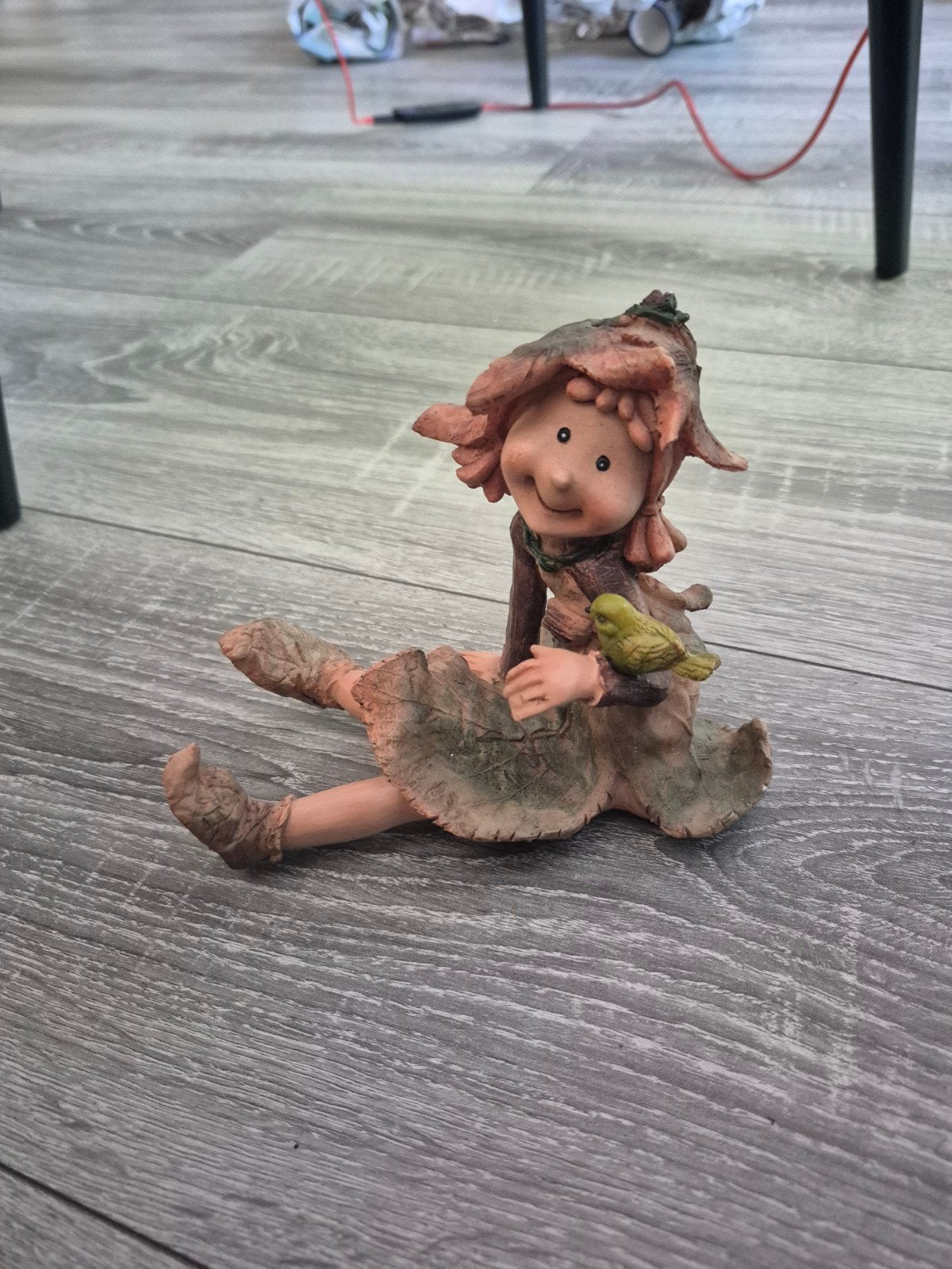 Schattig elfje met vogelbeeldje - Fantasy decoratie, Verzamelen, Ophalen of Verzenden, Gebruikt, Fantasy