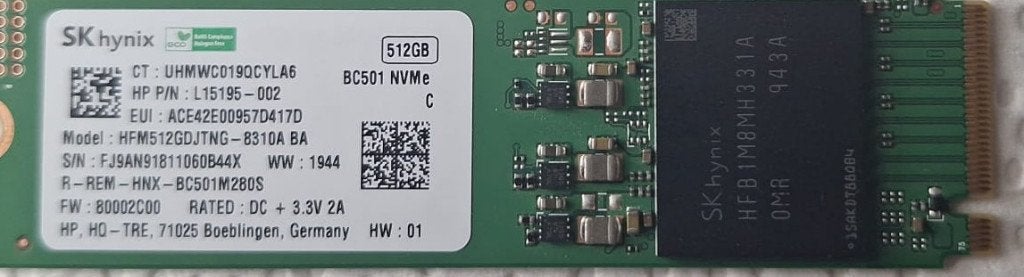 SK Hynix Laptop NvmE, 512 Gb, Computers en Software, Harde schijven, Intern, SSD, Refurbished, SK Hynix
