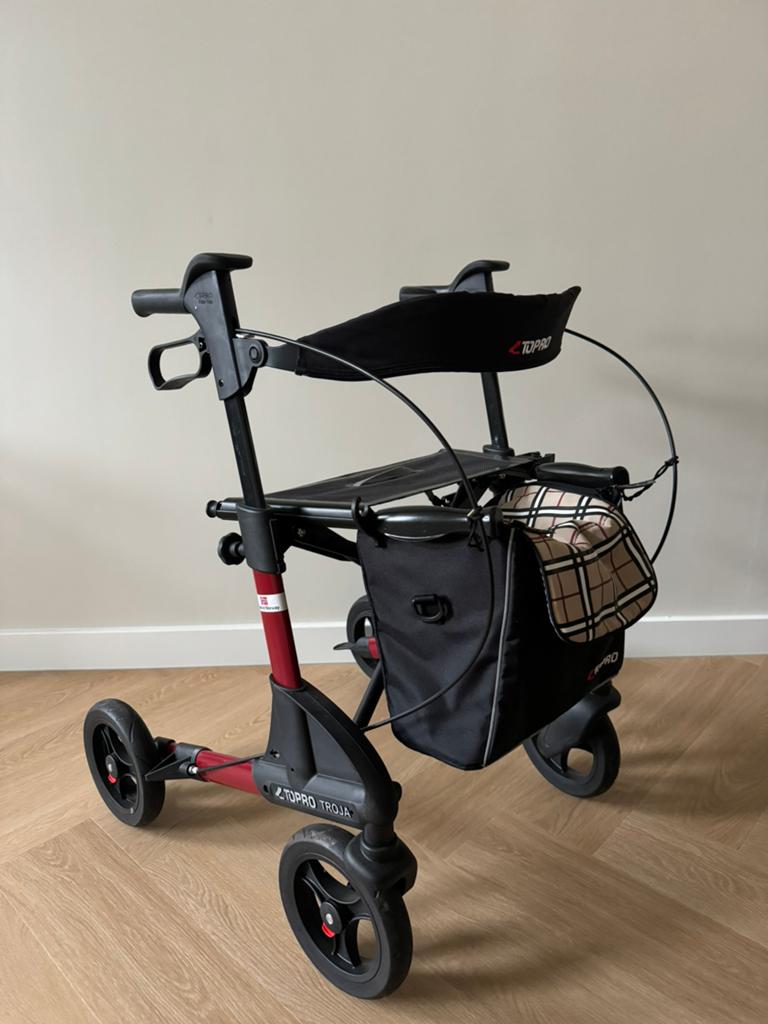 Rollator Topro Troja 2G s softbanden burberry tasje, Diversen, Rollators, Ophalen