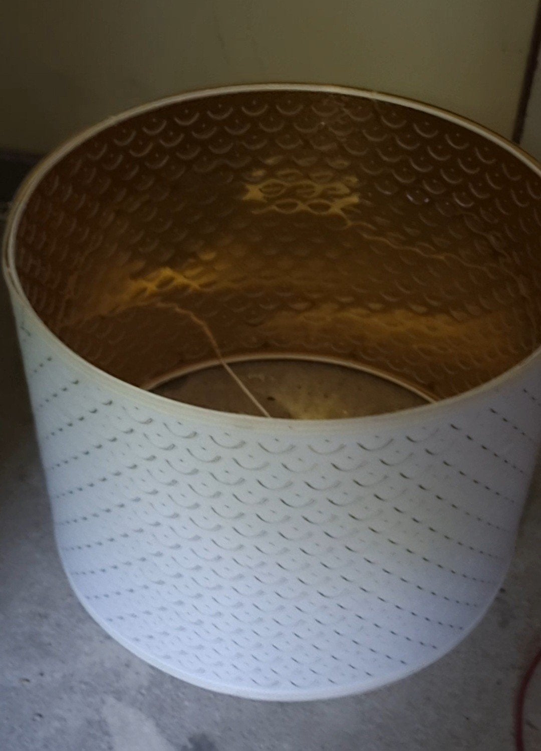 IKEA NYMÖ lampenkap wit / messing 35 x 45 cm, Gebruikt, Overige typen, Wit, Rond