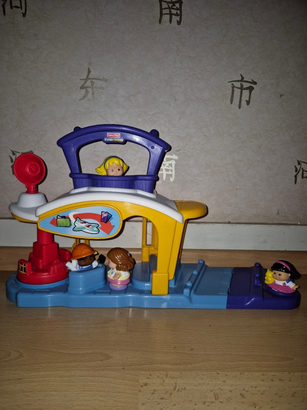 Vintage Fisher-Price Little People Vliegveld met figuren, Ophalen of Verzenden, Gebruikt
