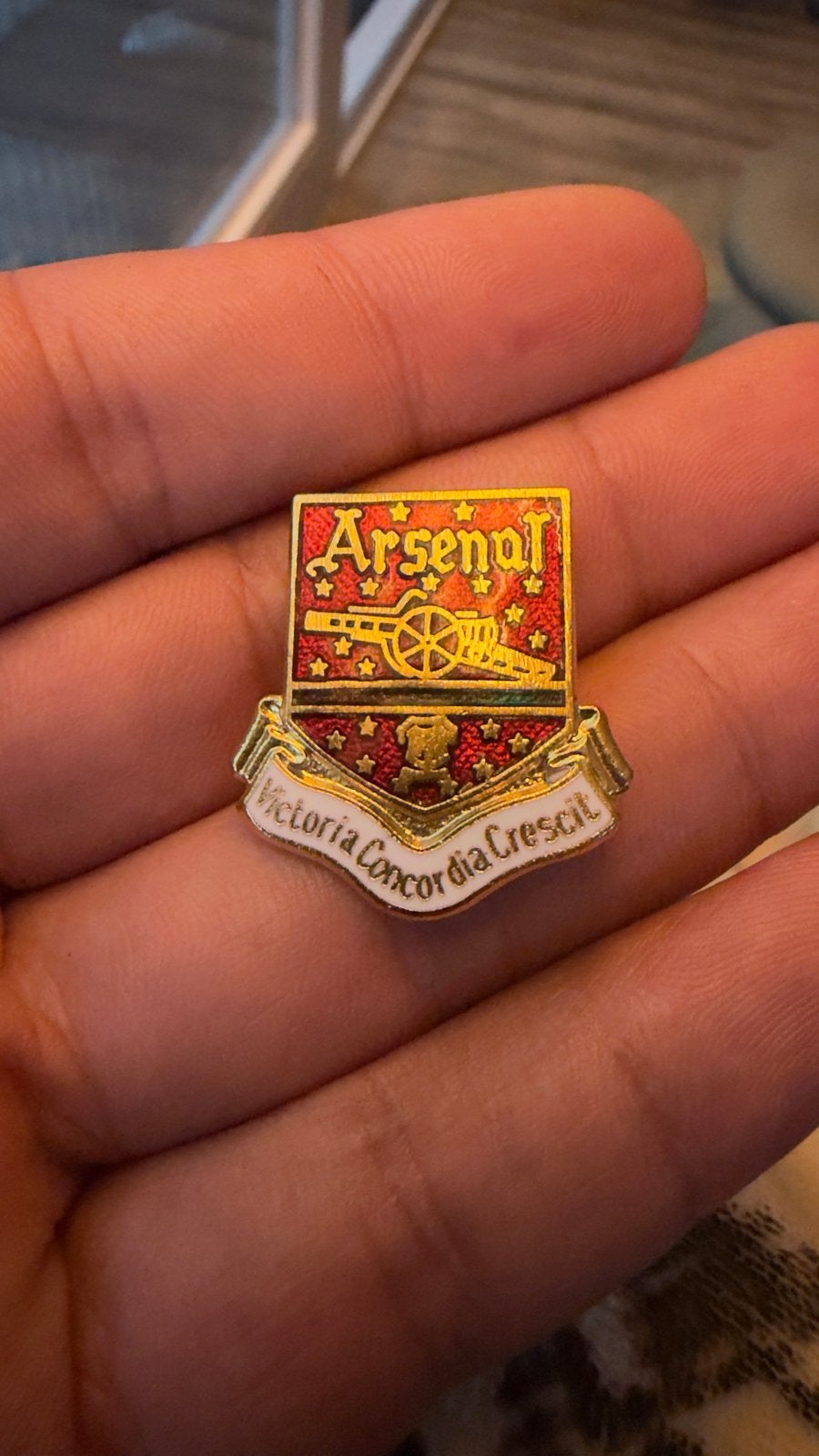 Arsenal FC Voetbalclub Speldje - Victoria Concordia Crescit, Verzamelen, Speldjes, Pins en Buttons, Ophalen of Verzenden, Gebruikt